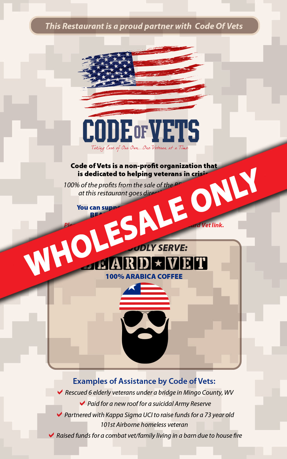 WHOLESALERS ONLY -- 5x8 Table Cards