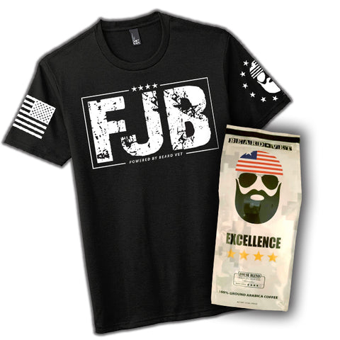 FJB (Powered by Beard Vet) Shirt & Coffee Combo - Black